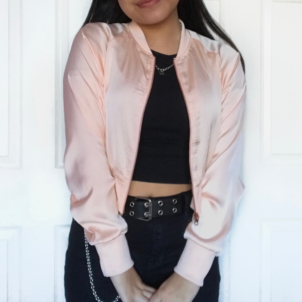 ZARA Light Pink Pastel Bomber Jacket